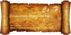 Csasznek Henrietta névjegykártya