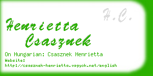 henrietta csasznek business card